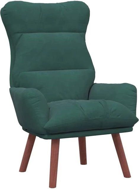 vidaXL Relaxsessel Dunkelgrün aus Samt mit Armlehnen, B/T/H: 69 x 74 x 93 cm - Bild 1