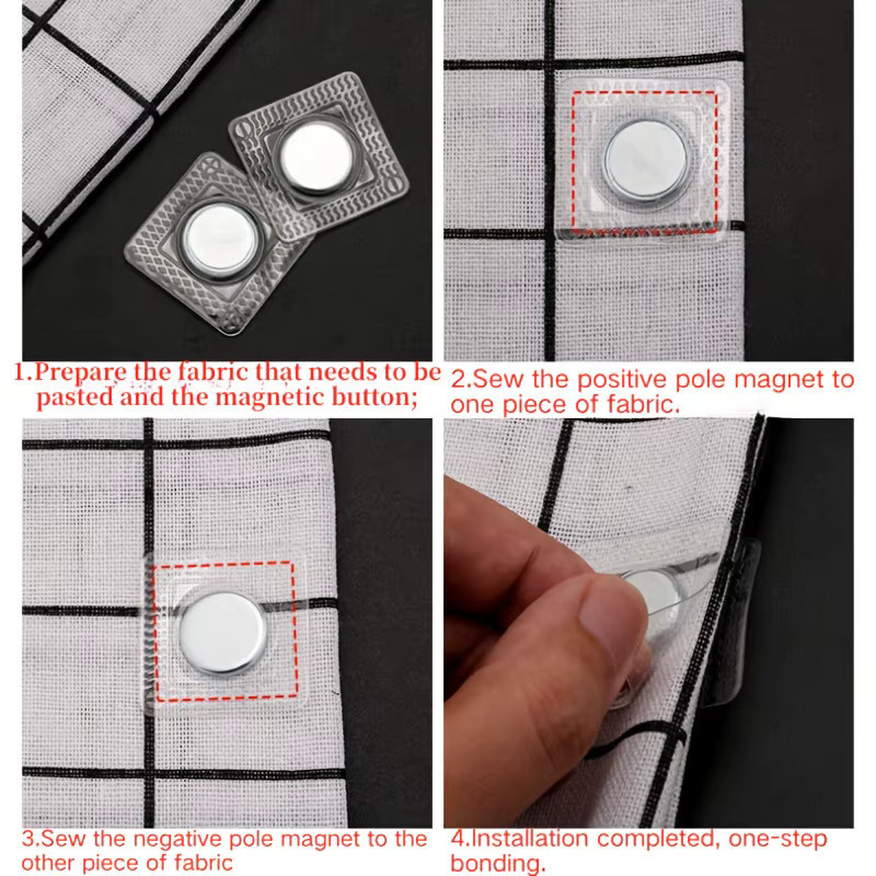 6 Paar transparente PVC-Magnetverschlüsse für Handtaschen, Kleidung und DIY-Bastelarbeiten - Bild 3