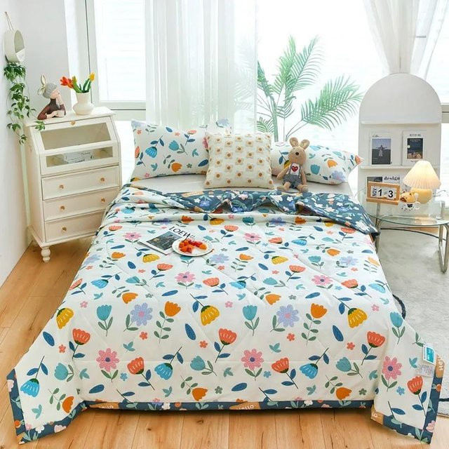Sommer-Kühlbettdecke aus gewaschener Baumwolle von Super Six, weiß, B/H: 150 x 200 cm - Bild 1