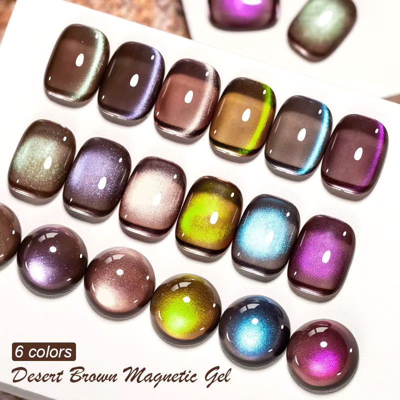 MEET ACROSS Magnetischer Gel-Nagellack, Desert Brown, Glänzend - Bild 2