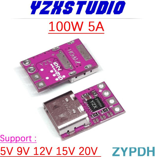 ZYPDH USB-C PD Decoy Spannungsauslöser PD3.0 auf DC Adapter mit 100W 5A Ladefunktion - Bild 1