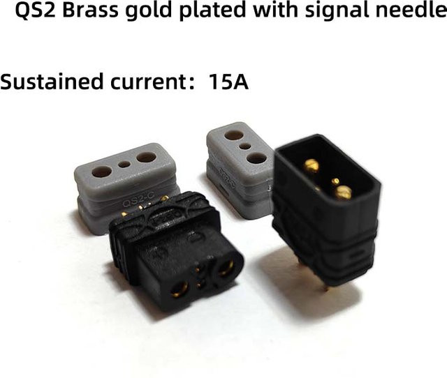 QS2 Signal Pin 2P Connector in Schwarz für Spielzeugdrohnen, Autos, Boote, Flugzeugmodelle und intelligente Roboter - Bild 1