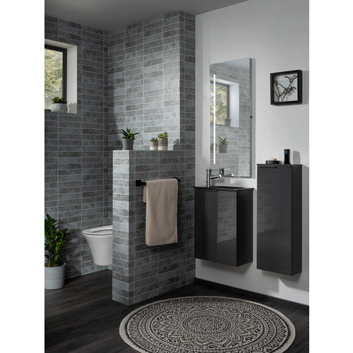 Fackelmann Waschbeckenunterschrank SBC Gäste Bad Anthrazit mit Soft-Close-Türen, B/H/T: 44 x 60 x 24,3 cm - Bild 2