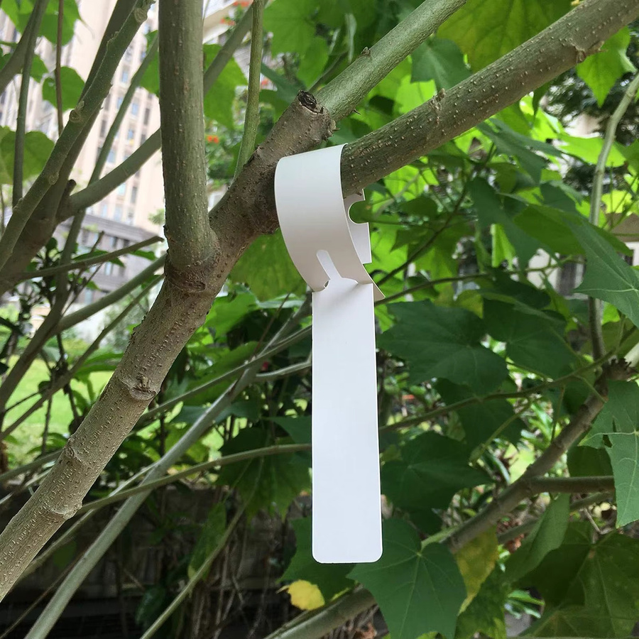 100 Stück wasserdichte PVC-Pflanzenetiketten in Weiß zur Markierung von Bäumen und Pflanzen für Garten und Außenbereich - Bild 1
