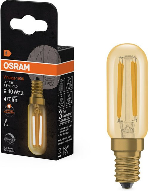 OSRAM Vintage 1906 LED Special Shapes Filament-Leuchtmittel E14 dimmbar Gold/Brass 4,8W 2200 Lumen Warmweiß - Bild 1