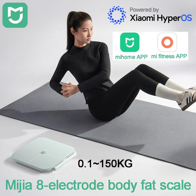 Mijia Smarte Körperfettwaage S800 in Weiß mit 8-Elektroden, Dual-Band Herzfrequenzmessung und Analyse von Körperfett- und Wassergehalt, CN Version - Bild 1