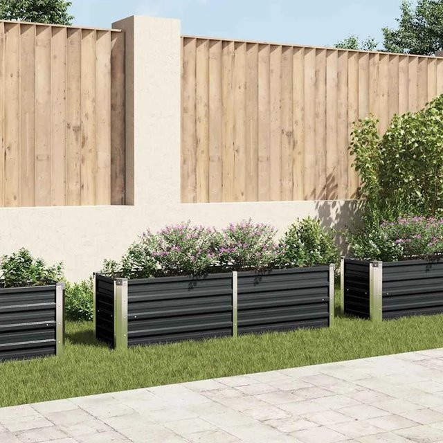 Furnicato Garten-Hochbeet aus verzinktem Stahl in Anthrazit, B/T/H: 160 x 40 x 45 cm - Bild 1