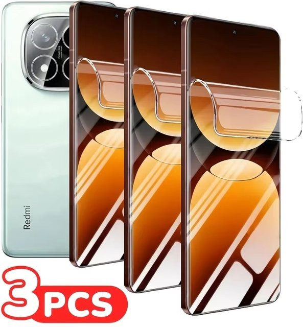 3er-Pack Hydrogel-Displayschutz Folie für Xiaomi Redmi Note 13 12 Pro 5G 11 Pro 10 5G 9 10T 13C transparent - Bild 1