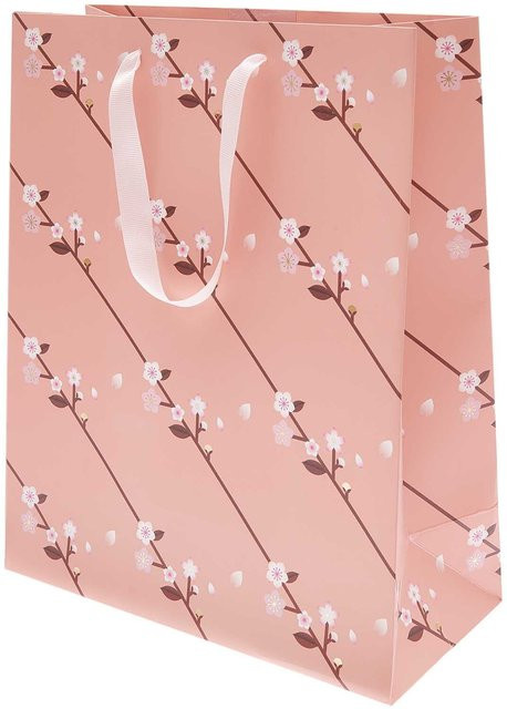Rico Design Paper Poetry Geschenktüte Kirschblütengirlande in Rosa und Pink, B/T/H: 26 x 12 x 32 cm - Bild 1