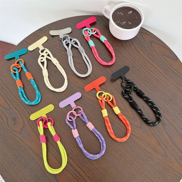 JINHR Handy-Lanyard mit zwei Strängen und Anti-Verlust-Kartenstreifen in Gelb und Gold - Bild 1