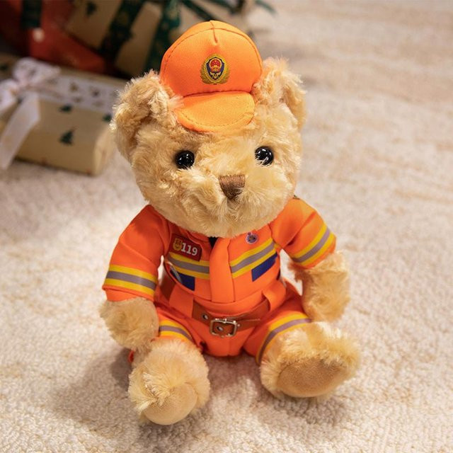 Kidsly Captain Bär Feuerwehr Bär Camouflage Uniform, Plüschtier, 25cm - Bild 1
