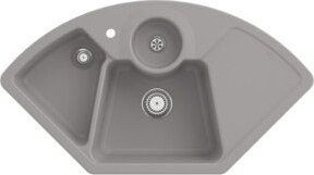 Villeroy & Boch Eckspüle Solo mit Ablagegarnitur in Fossil Grau aus CeramicPlus Keramik - Bild 1