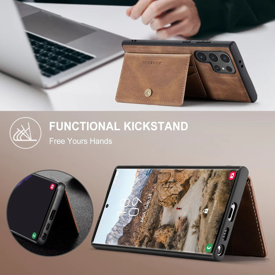 Samsung Galaxy 2-in-1 Magnetische Lederhülle mit abnehmbarer Brieftasche und Kartenfach in Braun für Galaxy S24 S23 S22 S21 S20 Ultra Plus FE - Bild 3