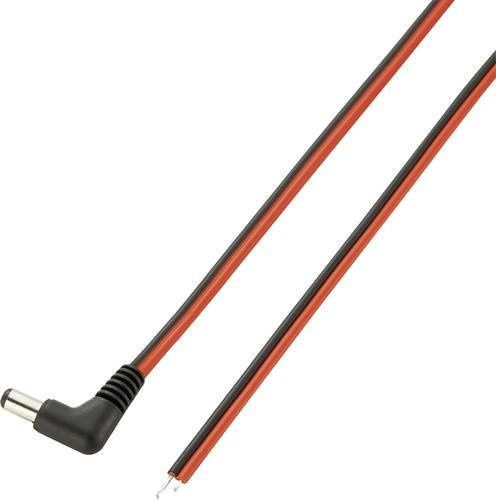 Voltcraft 93025c179 Niedervolt-Anschlusskabel mit offenen Kabelenden in Rot, Länge: 2,00 m, Stecker: 5,5 mm und 2,5 mm - Bild 1