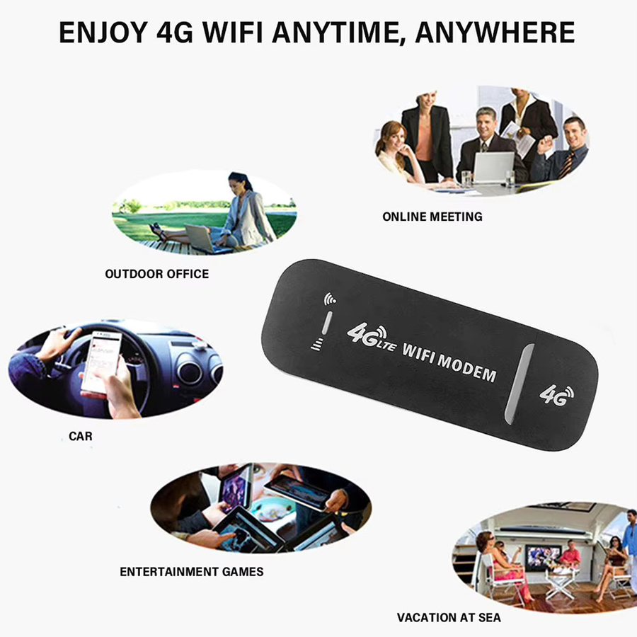 APWIKOGER Mobiler 4G/5G LTE WLAN Router als USB Dongle Modem Stick mit 150 Mbit/s in Schwarz - Bild 2