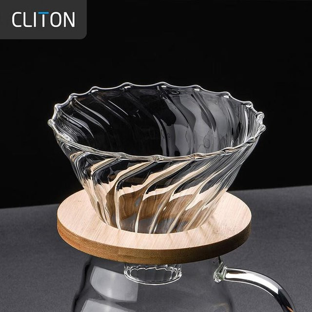 CLITON Pour-Over Kaffeefilter CL-CF08, manuelle Kaffeemaschine mit Filterkorb, transparent, für 1-4 Tassen - Bild 1