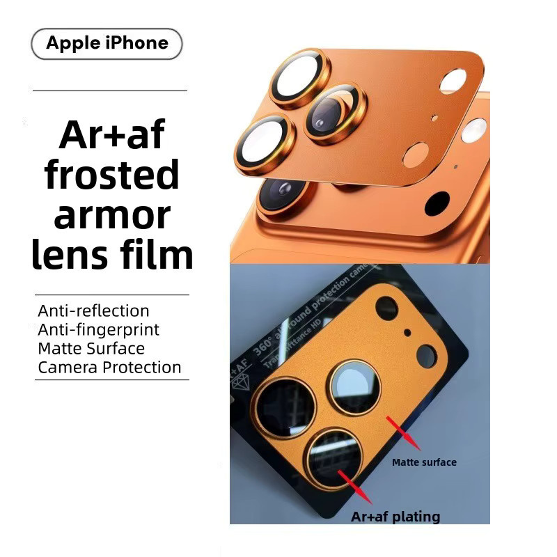 Apple Kameraaufkleber für iPhone 17 Pro Max in Orange – Full-Coverage Air Metal Matte Schutzfolie für das Objektiv - Bild 2