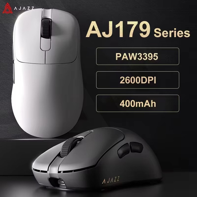 AJAZZ AJ179 Ergonomische Gaming-Maus mit Bluetooth und USB-C – Leichte kabellose und kabelgebundene Makro-Maus für PC und Laptop - Bild 1