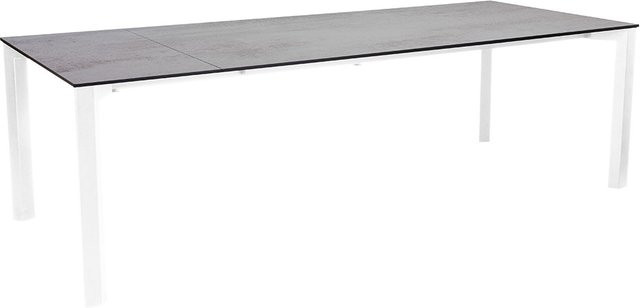 Stern Ausziehtisch Penta Silverstar Zement hell mit Aluminiumgestell in Weiß, B/T: 200 bis 250 x 100 cm - Bild 1