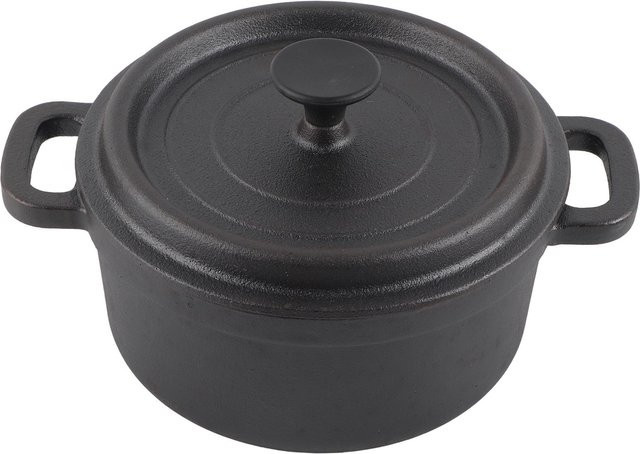 TOMTOP JMS Dutch Oven aus Gusseisen in Schwarz, Durchmesser: 20 cm - Bild 1