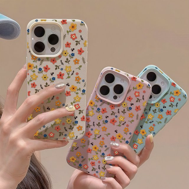 AKABEILA Blumen Handyhülle aus weichem TPU für iPhone 11 bis iPhone 17 Pro Max, Stoßfeste Schutzhülle in Grün und Mehrfarbig - Bild 1