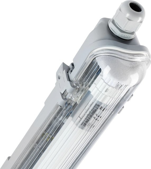 Shada LED-Feuchtraumleuchte 9 W in Grau mit Leuchtstoffröhre und IP65 Schutzart - Bild 1