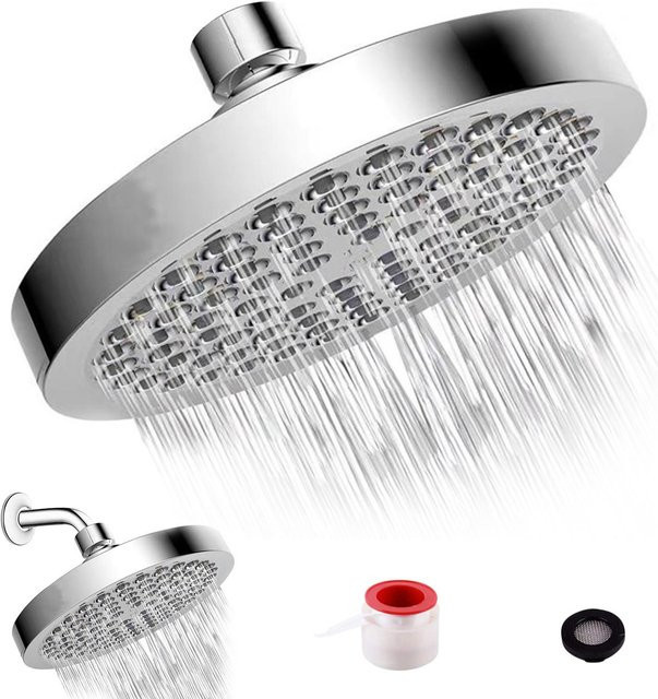 TOMTOP JMS Regen Duschkopf mit G1/2 Anschluss, Einstellbares Spray, Grau, Durchmesser: 15,24 cm - Bild 1