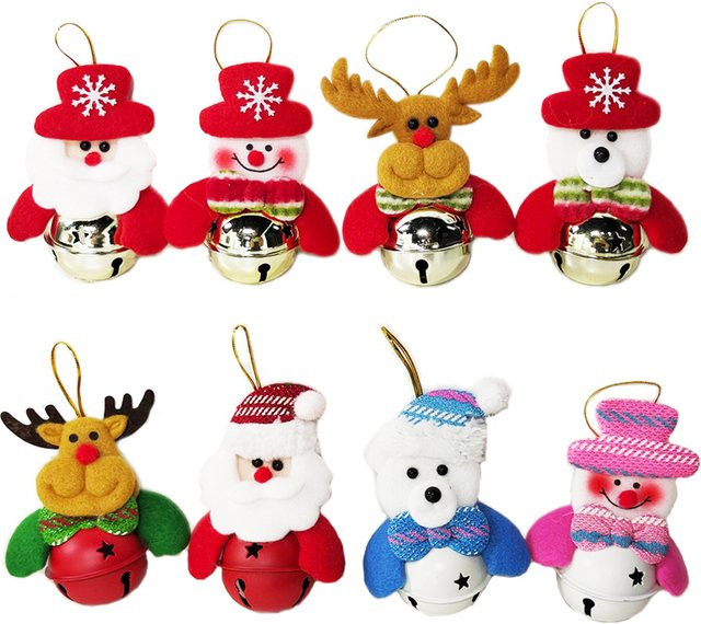 Chouchouter Weihnachtsbaum Anhänger aus Filz mit Glocke und Puppen-Motiven in Multicolor - Bild 1