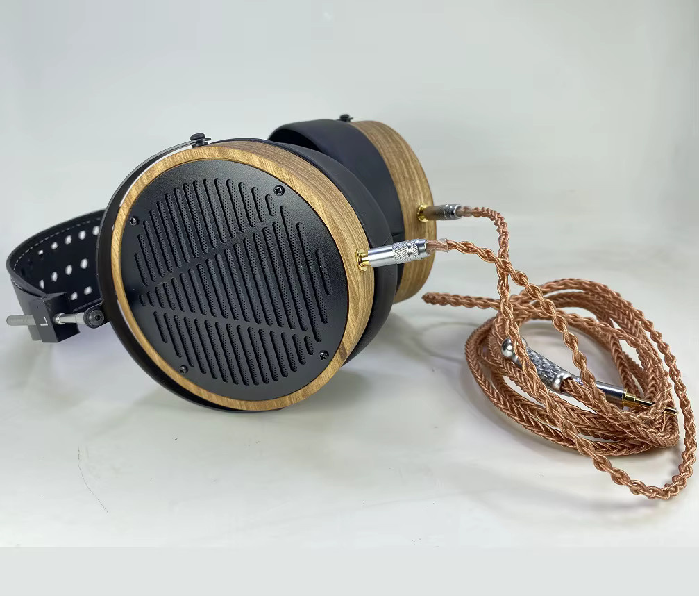 GONANIA DIY Zingana-Holz externe Holzschale Kopfbügel-Halbteil für HiFIMAN und AUDEZE LCD Kopfhörer, braun, 100mm - Bild 2