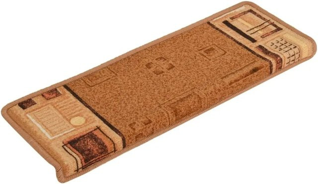 vidaXL Treppenmatten selbstklebend, 15 Stück, Beige, Polyamid, rutschfest und geräuschdämmend, B: 65 cm, H: 21 cm, T: 4 cm - Bild 1