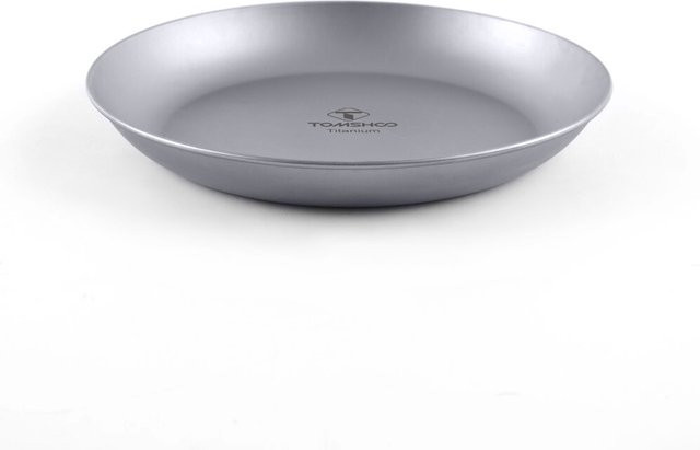 TOMSHOO Titan-Campingteller, runder Speiseteller aus Titan in Silber, spülmaschinenfest und ultraleicht für Outdoor-Aktivitäten - Bild 1