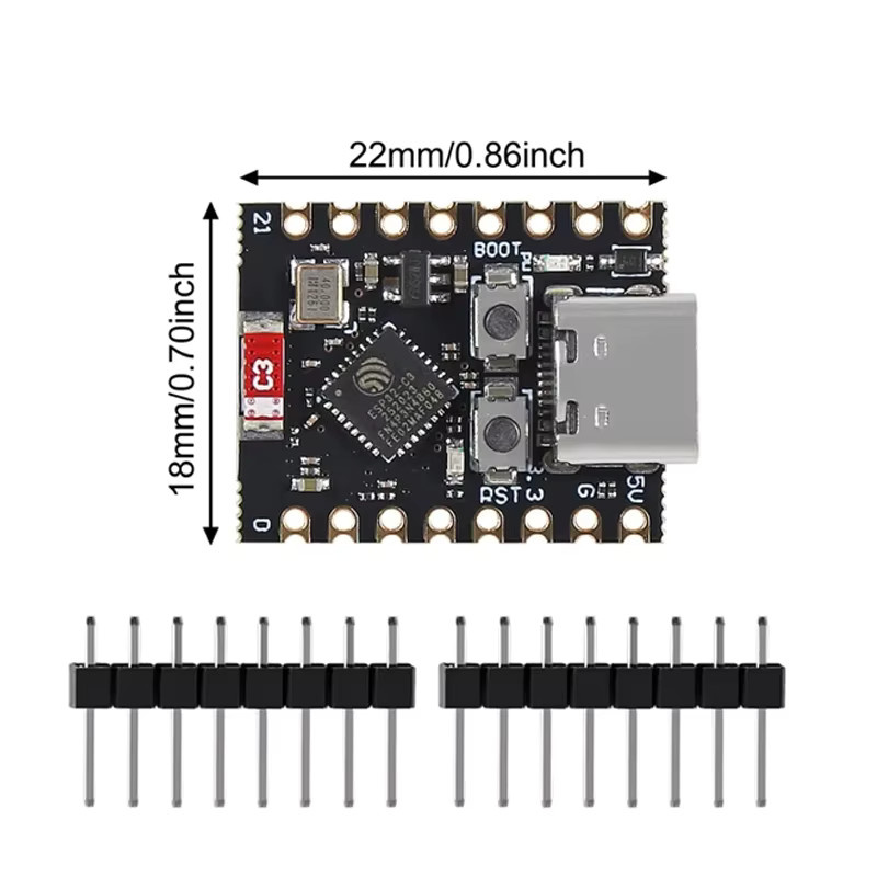 PENGHEKEJI ESP32-C3 SuperMini Entwicklungsboard mit WLAN und Bluetooth in Schwarz - Bild 3