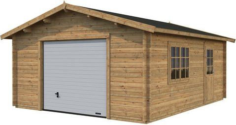 Palmako Holzgarage Roger aus Fichte mit Sektionaltor in Braun, B/T: 450 x 550 cm - Bild 3