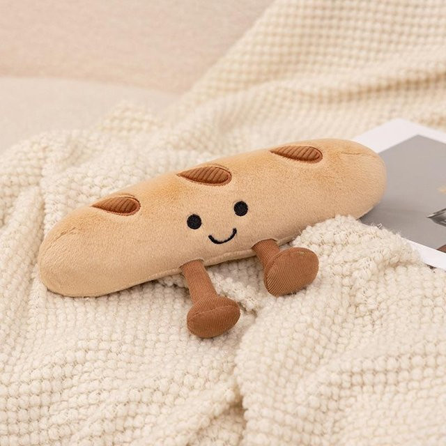 Bai Fen Bai dolls and toys Baguette Plüschpuppe Taschenanhänger, beige - Bild 1