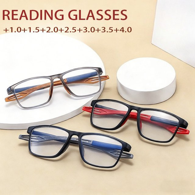 DIXSG Lesebrille, TR90, Vollrand, rechteckig, Unisex, multicolour - Bild 1