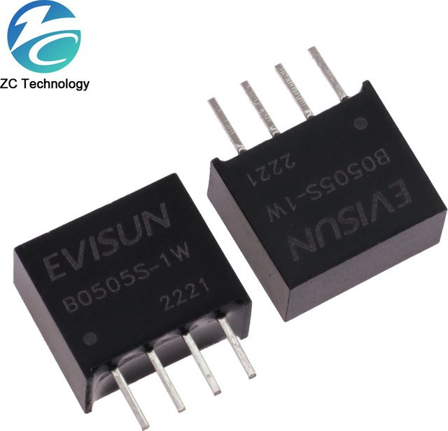 B0505S-1W DC-DC Wandler 5V zu 5V Leistungsmodul mit 1000VDC Isolation in Schwarz - Bild 1