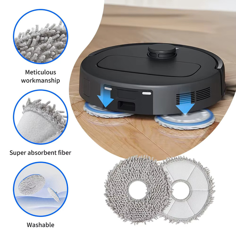 WINDNINJA Mopp-Tücher passend für Xiaomi X20, X10, X10 Plus, X20 Max, ECOVACS X1S PRO, X2 OMNI, T20 OMNI, T30 sowie Dreame L20 Ultra und L30 Ultra - Bild 3