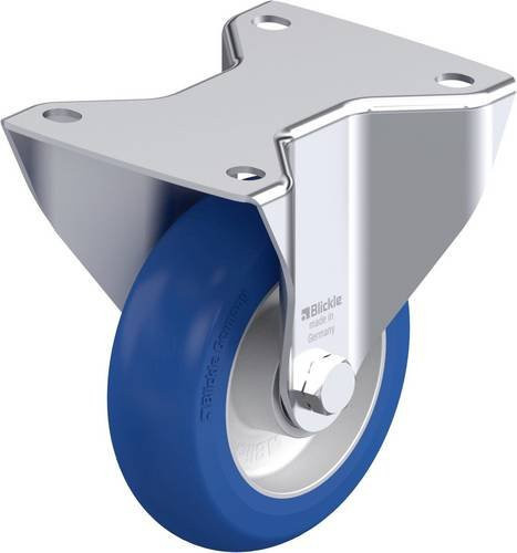 Blickle Stahlblech-Bockrolle 896158 BK-ALBS 125K-3-CO in Blau und Silber mit 125 mm Rad-Durchmesser und 350 kg Tragfähigkeit - Bild 1