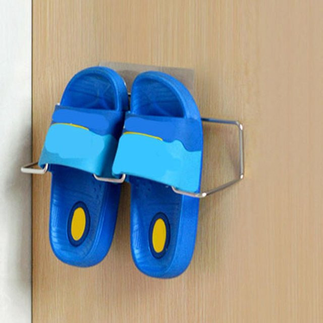 Wandmontiertes Schuhregal mfySpace aus Edelstahl in Silber mit Haken für Badezimmer und Küche - Bild 1