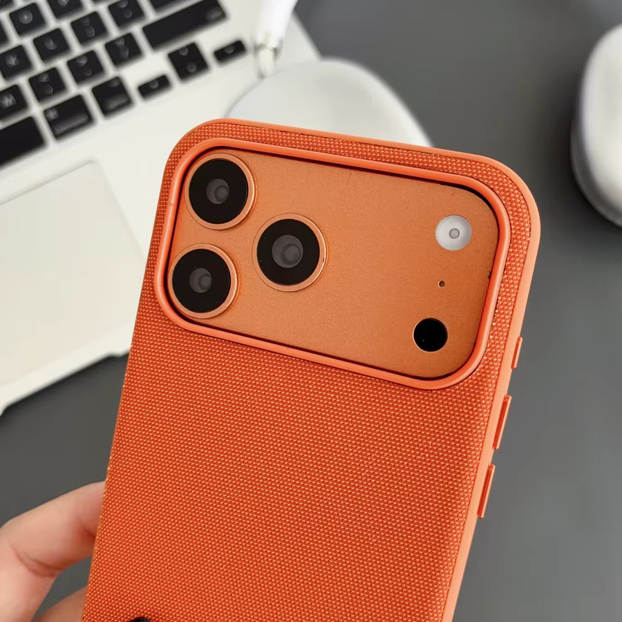 Original Tech Woven Hülle für Apple iPhone 17 Air 16 15 14 13 Pro Max mit MagSafe Unterstützung, stoßfeste magnetische Abdeckung in Orange und Purple - Bild 2