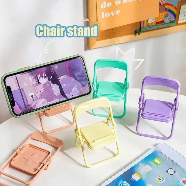 VORTNGLE Mini Stuhl Handy und Tablet Halterung faltbar in Pink - Bild 1