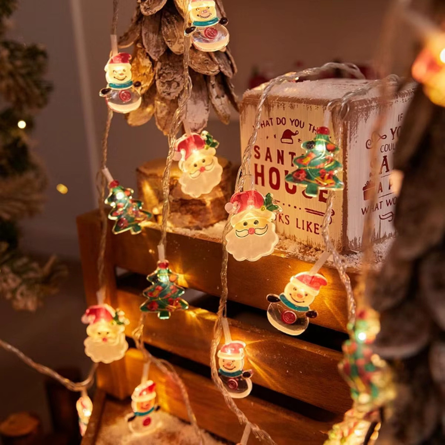 Peach Forest Weihnachts-Lichterkette mit Schneemann, Baum und Santa Claus in Multicolour für deine Weihnachtsdekoration im Innenbereich - Bild 3
