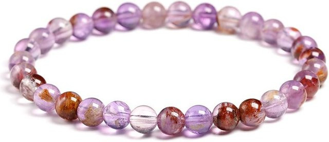 Armband Auralite 23 Naturstein, Amethyst, Stretch, Damen, Männer, 23 cm - Bild 1