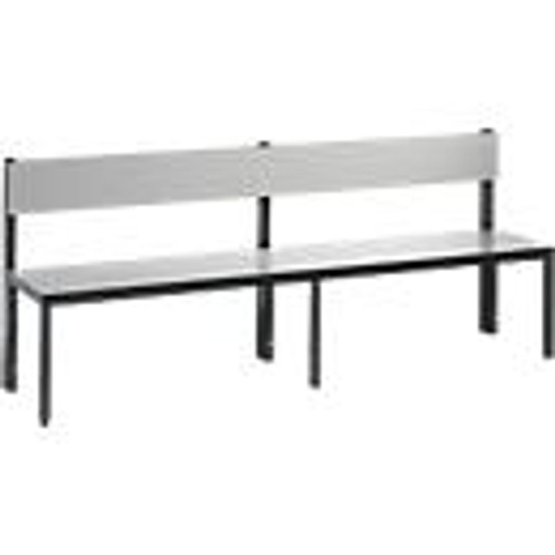 C+P Sitzbank Basic Plus mit Rückenlehne, Gestell Schwarzgrau, Dekor Silbergrau, H 79,6 cm x B 196 cm x T 40,7 cm - Bild 2