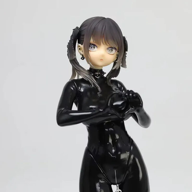 Anime-Mädchenfigur Kurokawa Miu Dear My Rubber Face mit austauschbaren Gesichtern in Schwarz von Bandai, Höhe: 26 cm - Bild 2