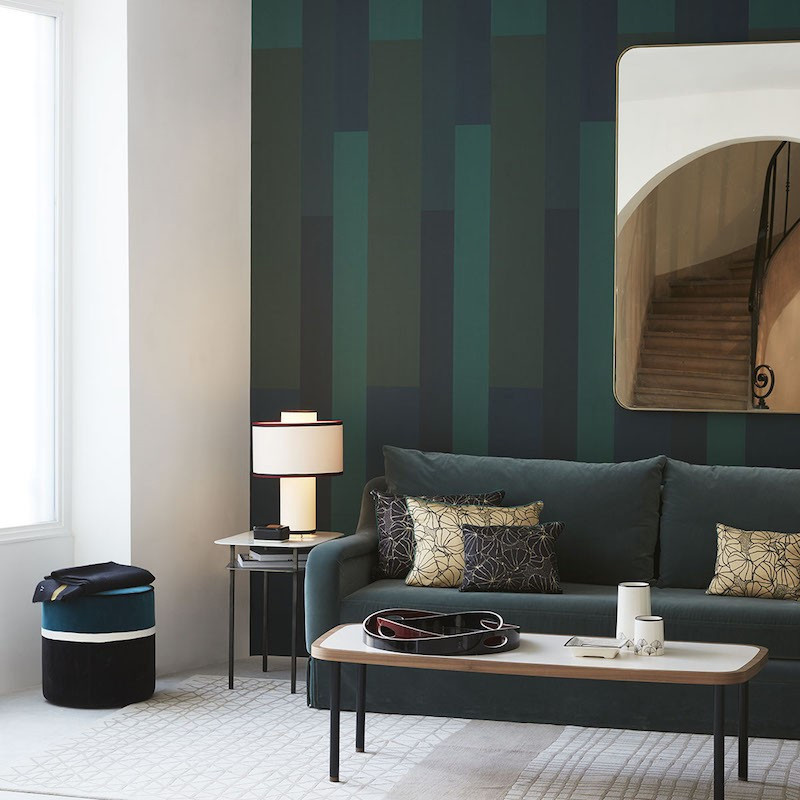 Streifentapete L'Alternance von Nobilis in Multicolour (Blau und Grün), moderne Vlies-Tapete mit abstraktem Streifenmuster, SLN20 - Bild 1