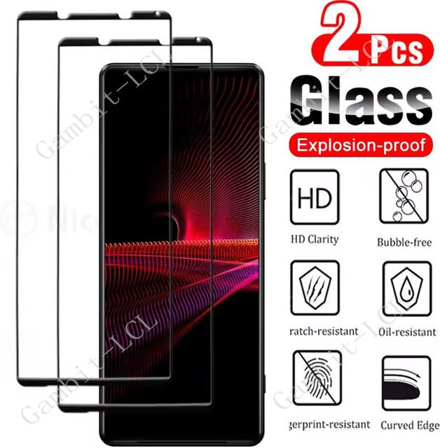 2 Stück Sony Xperia 1 VIII VII VI V IV III II 5 10 VII Displayschutzfolie aus gehärtetem Glas 9H HD transparent - Bild 1
