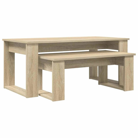 vidaXL Kaffeetisch Set 2-teilig modern in Sonoma Eiche aus Holzwerkstoff