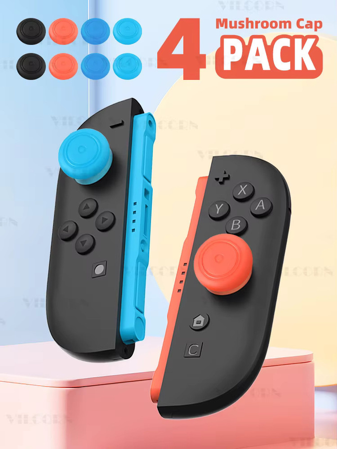 Silikon Daumen-Stick-Kappen für Nintendo Switch 2 Joycon, analoge Joystick-Kappen in Schwarz und Multicolour - Bild 5