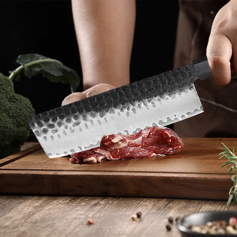 WXCOO Japanisches Kiritsuke-Messer aus Damaszenerstahl mit Holzgriff als professionelles Fleischmesser und Fischfiletiermesser - Bild 3